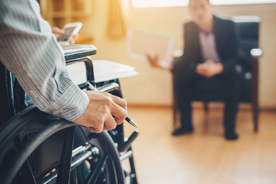 People sitting on table