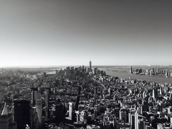 High angle view of cityscape against sky