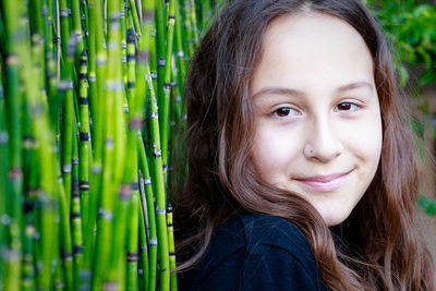 Close-up portrait of smiling woman