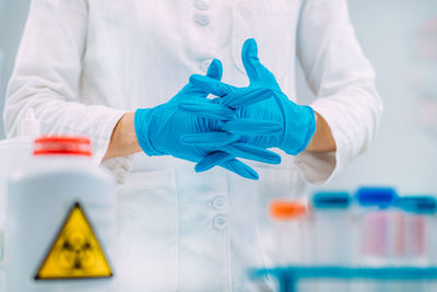 Laboratory safety equipment. protective gloves.