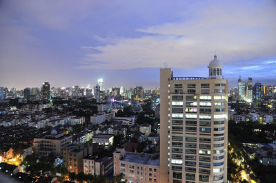 View of skyscrapers in city