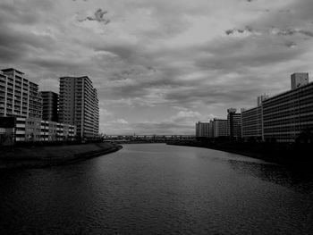 Modern city skyline against sky