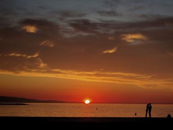 Scenic view of sunset over sea