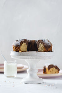 Close-up of cake on table