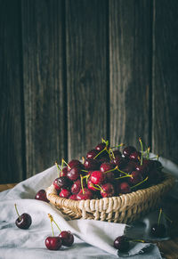 Close-up of strawberries on table