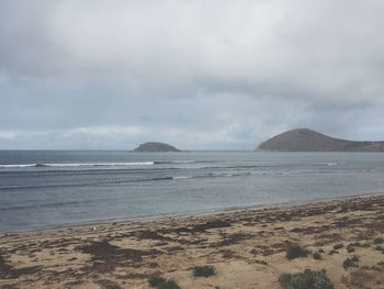 Scenic view of beach against sky