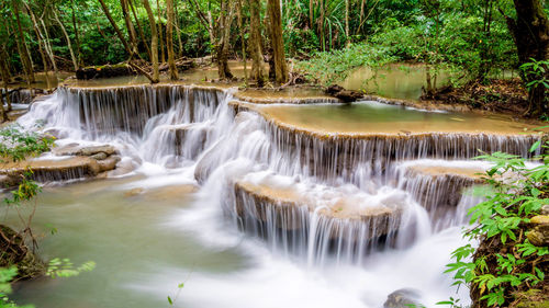 Huay mae kamin waterfall  at khuean srinagarindra national park kanchanaburi povince  thailand