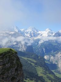 Scenic view of snowcapped mountains