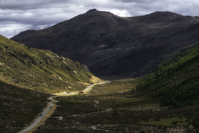 Scenic view of mountains against sky