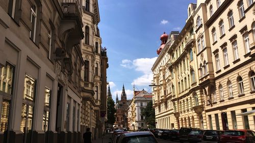 Low angle view of buildings against sky