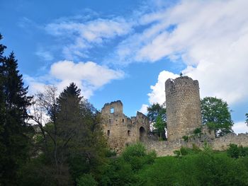 Low angle view of historic building against sky