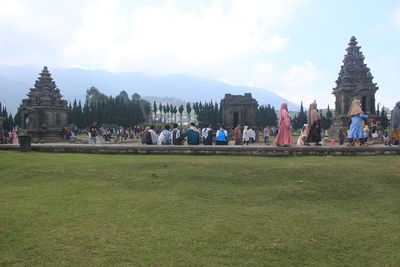 Group of people in front of temple