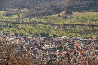 High angle view of townscape