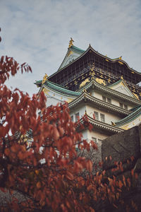 Low angle view of traditional building against sky