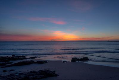 Scenic view of sea at sunset