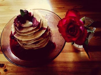 Close-up of food on table