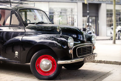 Vintage car on street in city