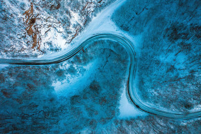 High angle view of highway in city