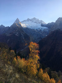 Scenic view of mountains against sky
