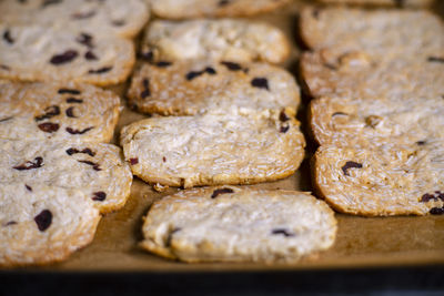 Close-up of cookies on table