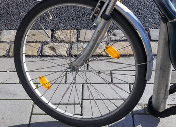 High angle view of bicycle on street