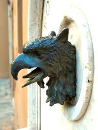 Close-up of horse statue