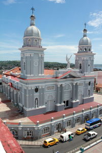 View of buildings against sky in city