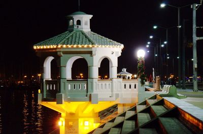 View of illuminated street light at night