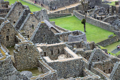 High angle view of old ruins in city