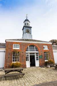 Exterior of historic building against sky