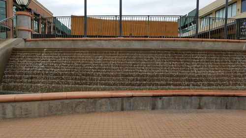 Empty staircase against wall