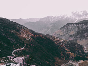 Scenic view of mountains against clear sky