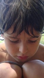 Close-up portrait of cute girl