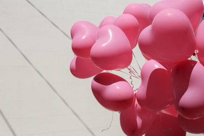 High angle view of multi colored balloons on floor