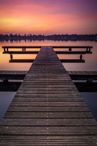 View of lake at sunset
