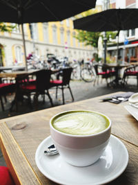 Close-up of coffee on table