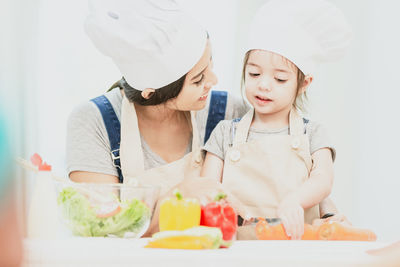 Two people looking away