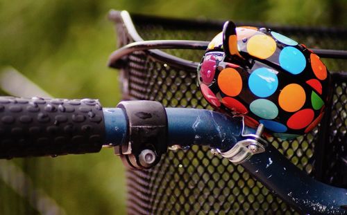 Close-up of multi colored pencils in basket