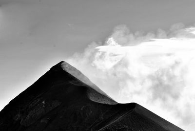 Low angle view of mountain against sky