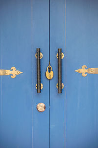 Full frame shot of blue doors