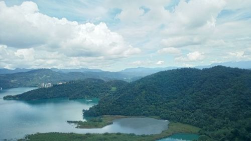 High angle view of lake