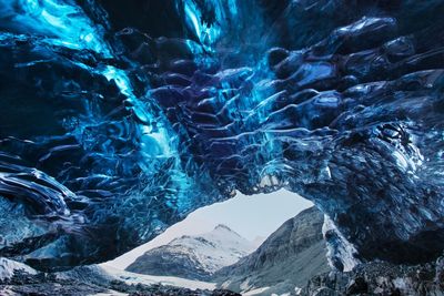 Aerial view of snowcapped mountain