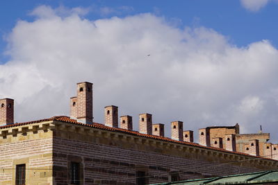 Low angle view of buildings against sky