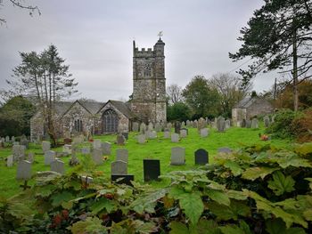 View of cemetery against sky