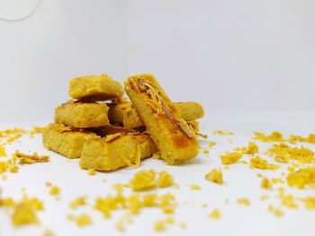 Close-up of bread in plate