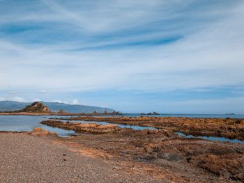 Scenic view of beach against sky