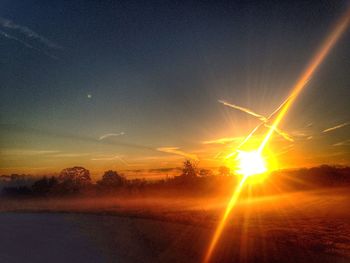 Sunset over field