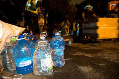 Close-up of bottles