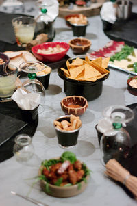 Food served on table