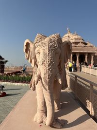 Close-up of elephant against clear sky